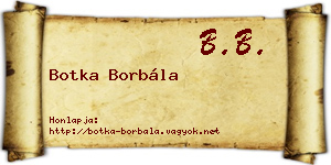 Botka Borbála névjegykártya